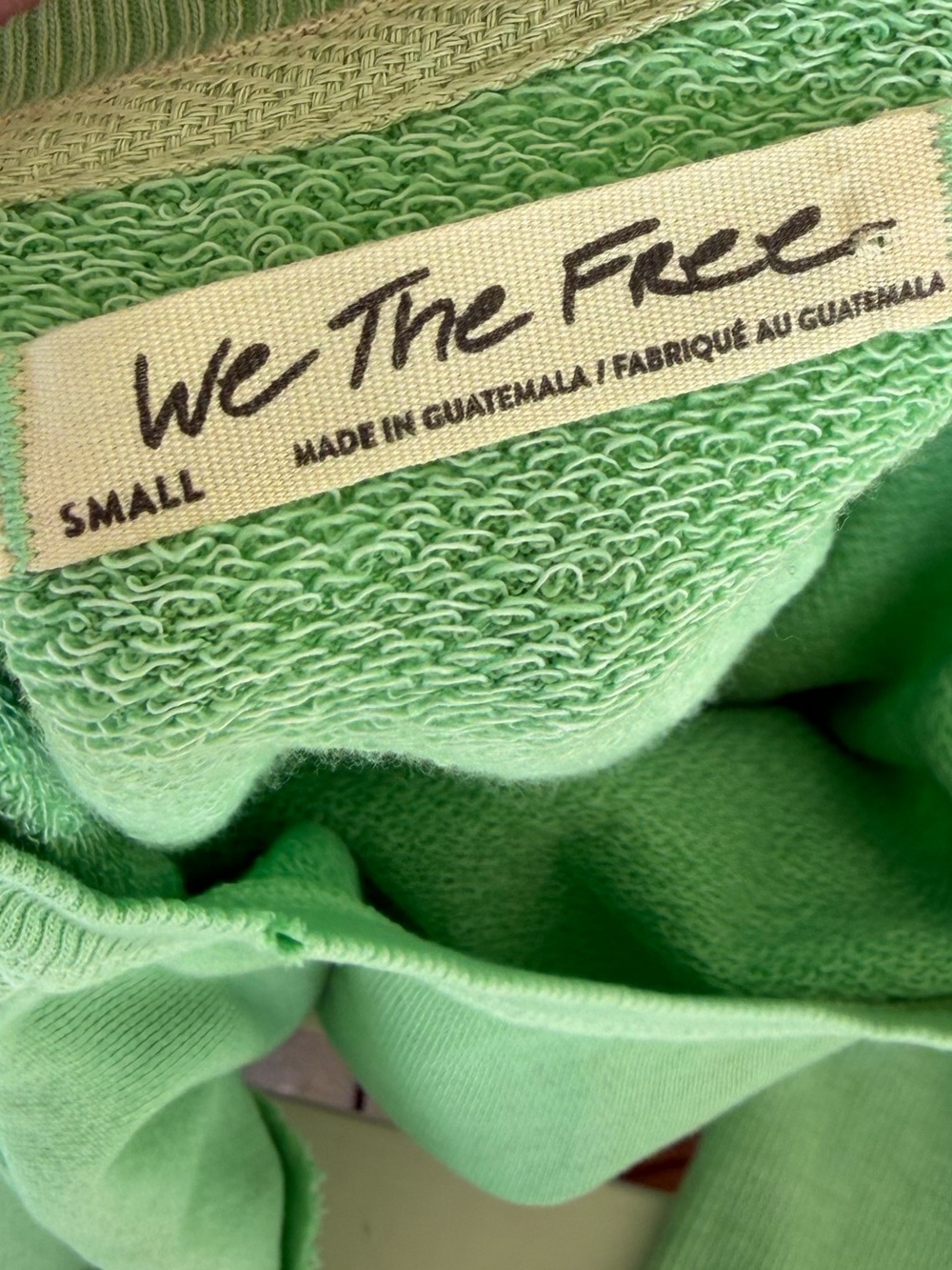 We the free Camden cropped sweatshirt fleece light green meadow NWOT top - Picture 7 of 7
